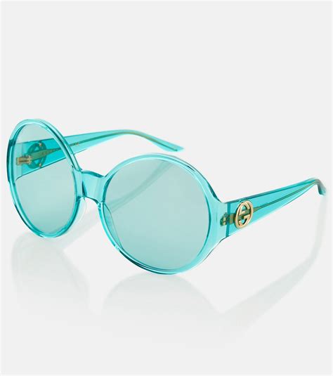 gucci circle sunglasses with white flowers on top